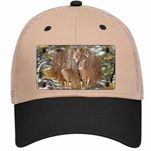 Two Deer On Camo Novelty Khaki Mesh License Plate Hat - £23.17 GBP