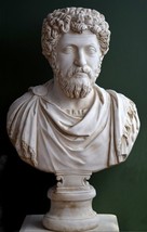 33&quot; Marcus Aurelius Roman Emperor Sculpture bust Museum Replica Reproduction - £1,898.12 GBP