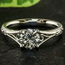 Twist Art Deco Vintage 1.50ct Round Moissanite Engagement Ring Sterling Silver - £84.54 GBP