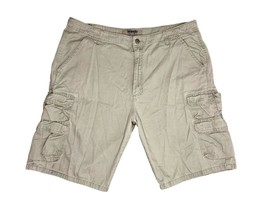 Wrangler Authentics Tan Beige Kahaki Cargo Shorts Pockets 100% Cotton Size 38 - £7.82 GBP