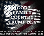 God Family Country Trump 2024 in Distressed US Flag Decal US Made US Seller - $6.72+