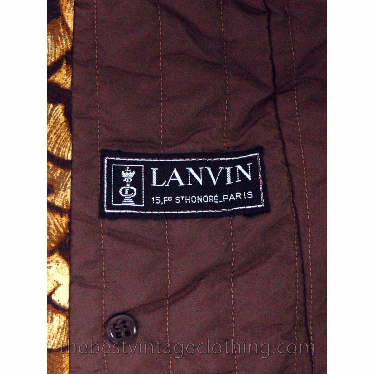 Rare VTG 60s 70s Jeanne Lanvin Mob Wife Feather Print Trench Coat L Feather Item image 6