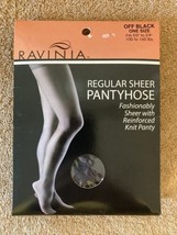 RAVINIA Regular Sheer Pantyhose OFF BLACK Reinforced Panty Sheer Toe - O... - £3.00 GBP
