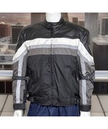 XElement Leather Motorcycle Jacket Mens L Black Reflective Waterproof Zi... - €97,15 EUR