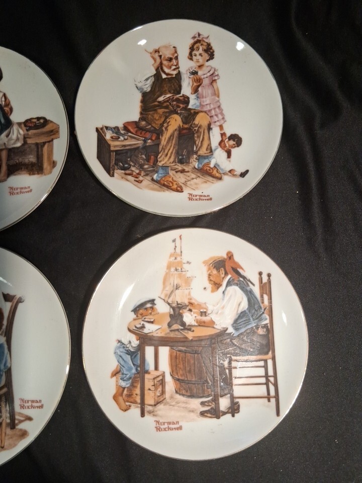 Set of 4 Vtg Norman Rockwell "Four Beloved Classics" Collector Series Plates EUC Item image 3