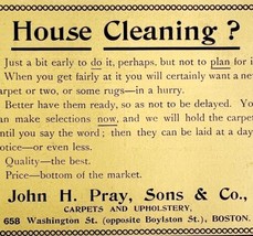 John Pray Carpets Upholstery 1894 Advertisement Victorian House Cleaning ADBN1j - £11.26 GBP