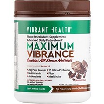 Vibrant Health Maximum Vibrance Chocolate,All in One Multi-Supplement,15servings - £62.66 GBP