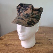 Genuine USMC Marine Garrison Cover Woodland Marpat 8 Point Cap Hat USA Sz Small - £11.76 GBP