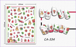 Nail art 3D stickers decal red flower green christmas tree gifts christmas CA334 - £2.56 GBP