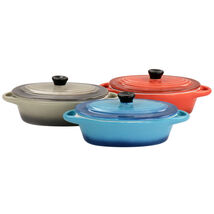 Crockpot Wexford 3 Piece 6.7oz Stoneware Mini Oval Casserole Set in Asso... - $67.22