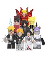 8pcs Boruto Series Naruto Baryon Mode Momoshiki Sasuke Sarada Minifigures Set - £15.97 GBP