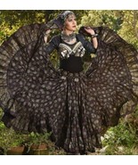 CHOCOLATE BROWN AND GOLD BRONZY DELUXE PEACOCK ATS TRIBAL 25 YD GYPSY SK... - $175.24 CAD