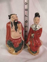 2 Antique Chinese Famille Rose Man and Woman figurines - Republic Period Export - £75.93 GBP