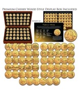 1999-2009 Complete 24K GOLD Clad State Quarters 56-Coin Set CherryWood S... - £139.76 GBP