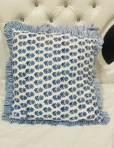 Ruffle Throw Pillow Covers for Couchion, 24x24 Inch Cotton Stripe Ruffle... - $39.19+