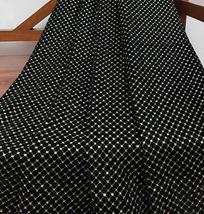 Embroidered Velvet Fabric, Black &amp; Gold Dress Fabric Sneafabrics Fabric ... - £7.45 GBP+