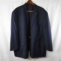 Lauren Ralph Lauren 60R Navy Blue Gold 2Btn Wool Blazer Jacket Sport Coat - £78.62 GBP