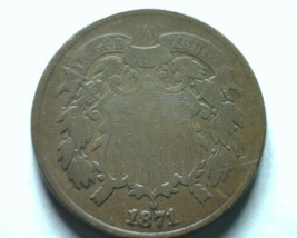 1871 Two Cent Piece Fine F Nice Original Coin From Bobs Coins Fast Shipment - £58.64 GBP