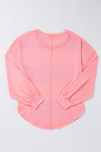 Light Blue Colorblock Striped Drop Shoulder Loose Top - $11.50