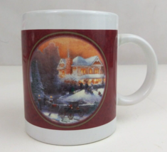 Vintage Thomas Kinkade Victorian Christmas II Coffee Mug Cup 3.75&quot; Tall - $6.92