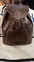Dark brown genuine leather backpack for men &amp; women, Handmade Leather Backpack - £50.69 GBP