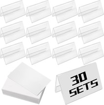 Openfly 30 Pack Mini Acrylic Sign For Food, 2.4X 1.6 Inch V-Shape Sign Holders - £33.60 GBP