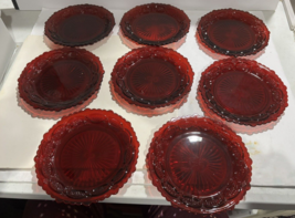 Avon  1876 Cape cod collection  7 1/4 inch red  plates  set of 8 - $47.50