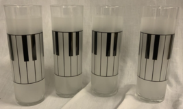 4 Vintage Libbey Albert Elovitz Inc. Piano Keys Cocktail Glasses - £14.63 GBP