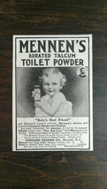 Vintage 1904 Mennen&#39;s Borated Talcum Toilet Powder Original Ad 721 - $6.64