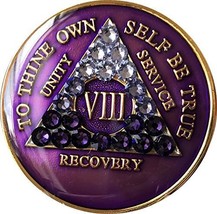 8 Year AA Medallion Purple Tri-Plate Transition Swarovski Crystal Chip VIII - $19.79