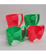 4 Vintage 7-Eleven Red Green Plastic Hand Cup Holder Drink Slurpee Adver... - $86.19 CAD