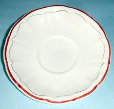Gien Voyages En France 7&quot; Breakfast Saucer Montagne Filets Red/Grey Bord... - $12.77