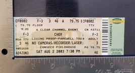 Cher - Original August 2, 2003 Unused Whole Full Concert Ticket - £11.58 GBP