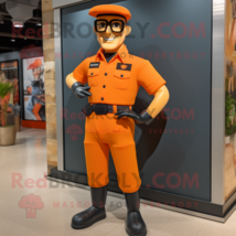 Orange Gi Joe mascot costume character dressed with a Oxford Shirt and Eyeglasse - £945.67 GBP