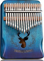 Kalimba 17 Key Thumb Piano Premium Mahogany Deer Pattern Finger Piano Ha... - £33.79 GBP