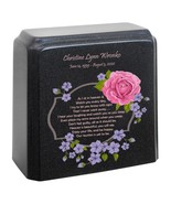 As I Sit In Heaven Rose Black Granite Urn - $224.95