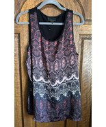 i Jeans by Buffalo Tunic Top Blouse Women Size XL Black with Red Tones - $10.56 CAD
