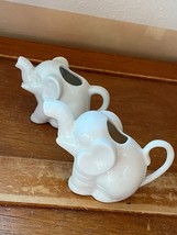 Vintage Lot of Small White Ceramic Porcelain ELEPHANT Creamer Pitcher – larger - £8.85 GBP