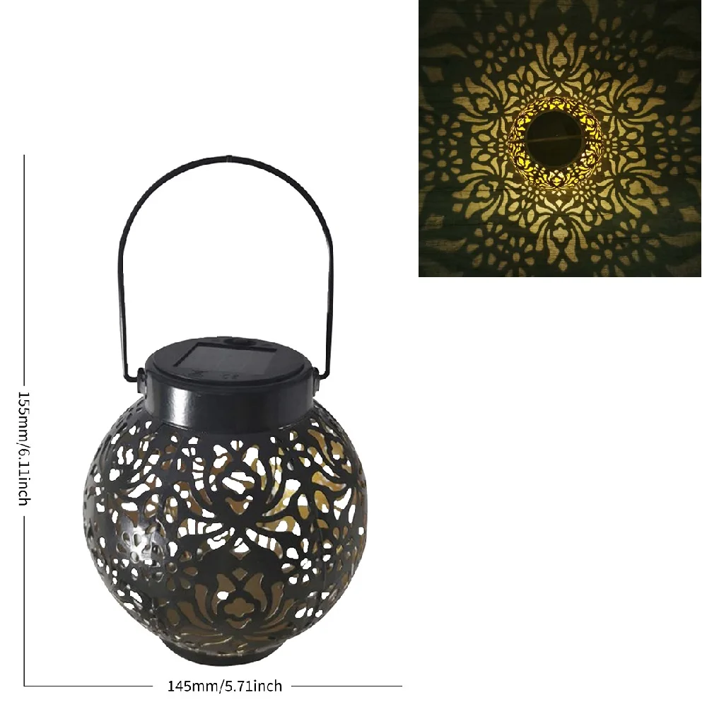 Retro Garden  -out Lantern Solar LED  Art Light Flower Projection Hanging Lamp D - £76.55 GBP