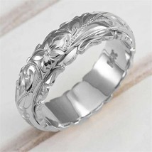 Creative Carving Flower Ring for Women Gold And Silver Color Wedding Ring Jewelr - £6.87 GBP