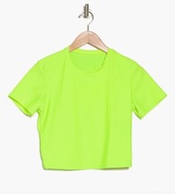 Good American Crop Swim T-Shirt Electric Lime002 Women’s Size Medium - $24.99