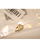 .925 Sterling Silver Heart Necklace Bracelet Lobster Clasp 12 x 9mm YELL... - $6.28