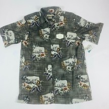 Batck Bay Hawaiian Button Front Shirt Mens LT Gray Multicolor - $8.26