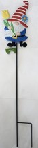 Gnome Yellow Tulip And Blue Flower Metal Garden Stake In Seasonal Contem... - $36.51