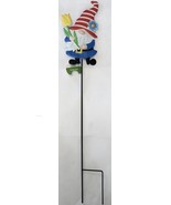 Gnome Yellow Tulip And Blue Flower Metal Garden Stake In Seasonal Contem... - €31,55 EUR