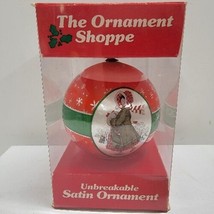 The Ornament shoppe Unbreakable Satin Ball Merry Christmas To All 1980 USA MADE - £9.24 GBP