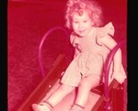 Cute Young Girl on a Slide Homemade Glass Slide 1950&#39;s - $19.78