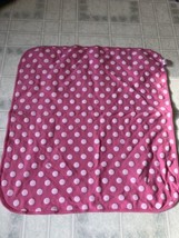 Carter&#39;s Child Of Mine Jersey Knit Reversible Blanket Pink Polka Dot Teddy Bears - £20.77 GBP