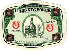 Miller Beer coasters 5  Liars Keg Poker coasters - £15.97 GBP