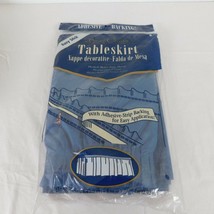Plastic Table Skirt 29&quot; x 13&#39; Rectangle Disposable Navy Blue Adhesive St... - £4.68 GBP